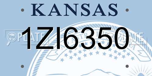 1ZI6350 Kansas License Plate