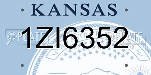 1ZI6352 Kansas License Plate