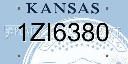 1ZI6380 Kansas License Plate