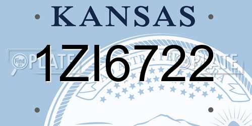 1ZI6722 Kansas License Plate