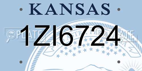 1ZI6724 Kansas License Plate
