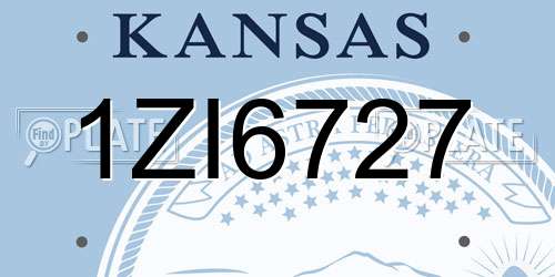 1ZI6727 Kansas License Plate