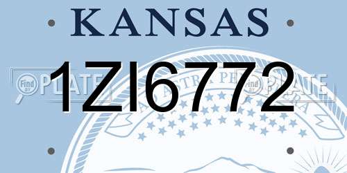 1ZI6772 Kansas License Plate