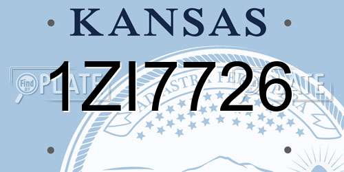 1ZI7726 Kansas License Plate