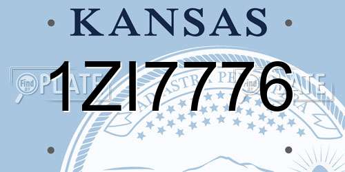 1ZI7776 Kansas License Plate