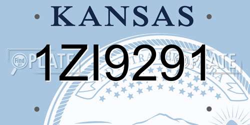 1ZI9291 Kansas License Plate