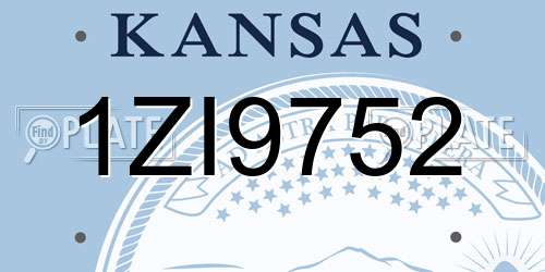 1ZI9752 Kansas License Plate