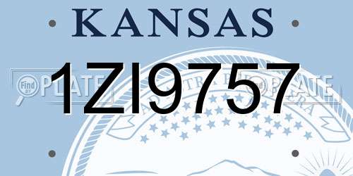 1ZI9757 Kansas License Plate