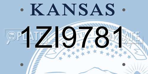 1ZI9781 Kansas License Plate