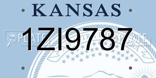 1ZI9787 Kansas License Plate