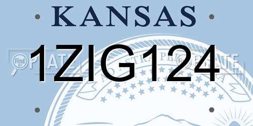 1ZIG124 Kansas License Plate