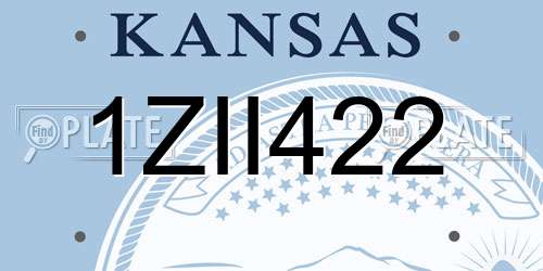 1ZII422 Kansas License Plate