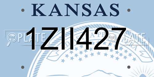 1ZII427 Kansas License Plate