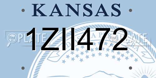 1ZII472 Kansas License Plate