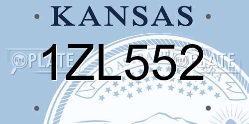 1ZL552 Kansas License Plate