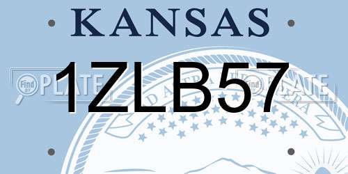 1ZLB57 Kansas License Plate