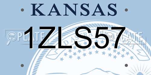 1ZLS57 Kansas License Plate