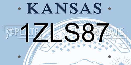 1ZLS87 Kansas License Plate