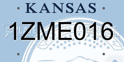 1ZME016 Kansas License Plate