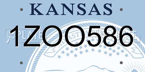 1ZOO586 Kansas License Plate