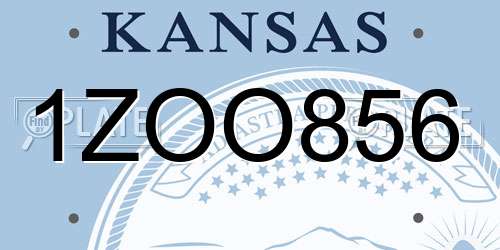 1ZOO856 Kansas License Plate