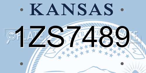 1ZS7489 Kansas License Plate