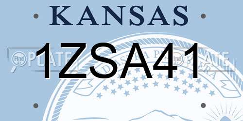 1ZSA41 Kansas License Plate