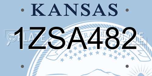 1ZSA482 Kansas License Plate