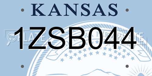 1ZSB044 Kansas License Plate
