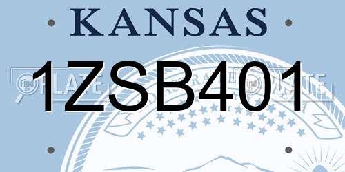 1ZSB401 Kansas License Plate