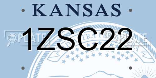 1ZSC22 Kansas License Plate