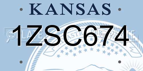 1ZSC674 Kansas License Plate
