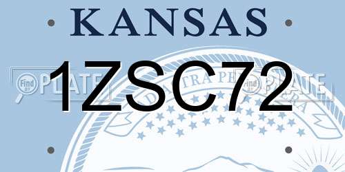 1ZSC72 Kansas License Plate