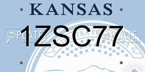 1ZSC77 Kansas License Plate