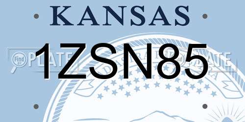 1ZSN85 Kansas License Plate