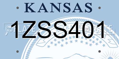 1ZSS401 Kansas License Plate