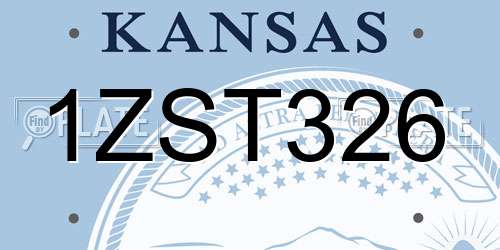 1ZST326 Kansas License Plate