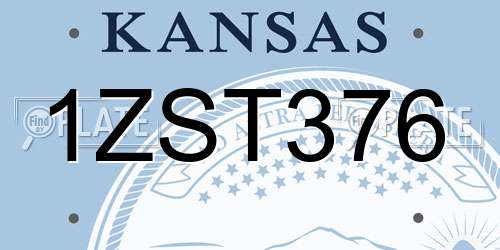 1ZST376 Kansas License Plate