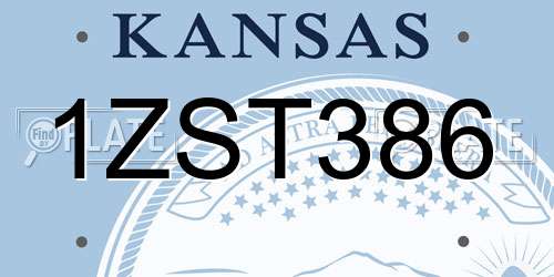 1ZST386 Kansas License Plate