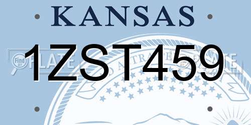 1ZST459 Kansas License Plate