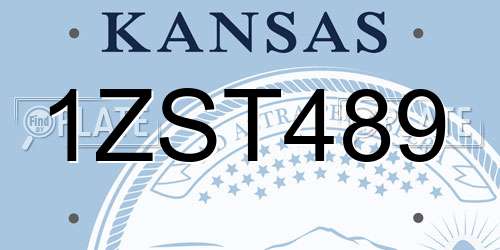 1ZST489 Kansas License Plate