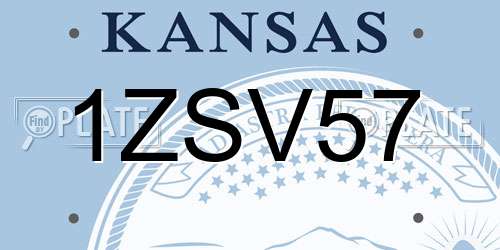 1ZSV57 Kansas License Plate