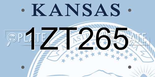 1ZT265 Kansas License Plate