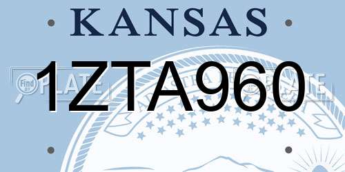 1ZTA960 Kansas License Plate