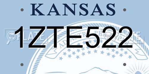 1ZTE522 Kansas License Plate