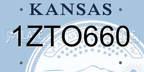 1ZTO660 Kansas License Plate