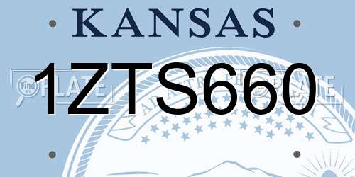1ZTS660 Kansas License Plate