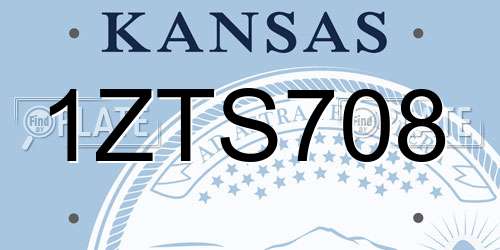 1ZTS708 Kansas License Plate