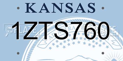 1ZTS760 Kansas License Plate