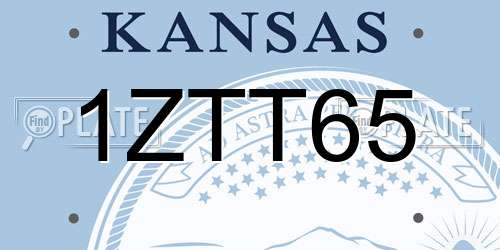 1ZTT65 Kansas License Plate